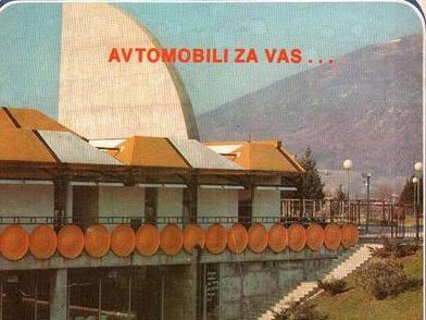 . Argonavti as the backdrop for an advertisement for Citroën cars produced at the Cimos factory in Koper, late 70s. 