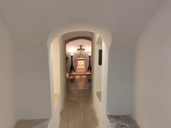. Entrance to the tomb beneath the church. &copy;Photo: Blaž Kosovel