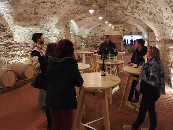 . The Knights of the Maria Theresa Cru wines have found their place in the cellar. &copy;Photo: Blaž Kosovel