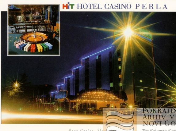 .  &copy;From the collection of Regional Archive in Nova Gorica - PANG 667 Zbirke razglednic krajev Nova Gorica - Casino hotel Perla, 1997