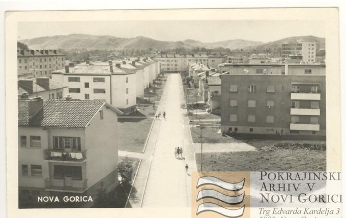 . Prešeren street, early 60s. &copy;From the collection of Regional Archive in Nova Gorica - PANG 667 Zbirke razglednic krajev Nova Gorica 587