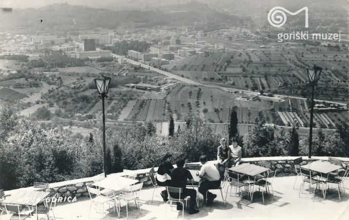 . Panorama of Nova Gorica and Gorizia, postcard, late 60s. &copy;From the collection of the Goriški muzej Kromberk - Nova Gorica (Goriška museum).