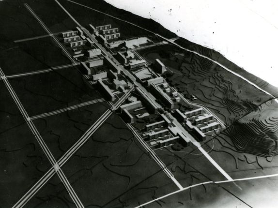 Edvard Ravnikar: conceptual design of the town. Source: Museum of Architecture and Design, Ljubljana.  