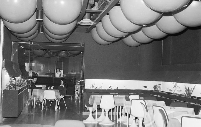 . Bar interior of the Argonavti complex, late 1970s. &copy;Photo Pavšič, kept by the Goriški muzej Kromberk - Nova Gorica.