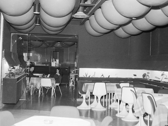 . Bar interior of the Argonavti complex, late 1970s. &copy;Photo Pavšič, kept by the Goriški muzej Kromberk - Nova Gorica.