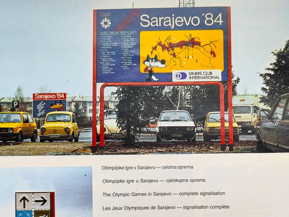 . A separate division of Meblo was A+A, specialised in the production of traffic signs and signage for tourist and sports infrastructure. Among other projects, the company also produced the entire signage system for the 1984 Winter Olympic Games in Sarajevo. &copy;From the collection of Regional Archive in Nova Gorica - PANG 0415 Meblo Nova Gorica, t.e. 426