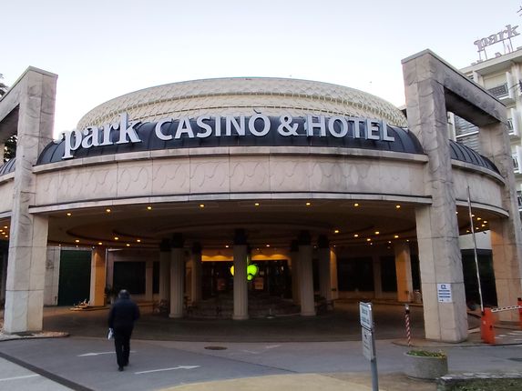 . The entrance of Hotel Park today, after a renovation that completely transformed its original appearance. &copy;Photo: Blaž Kosovel