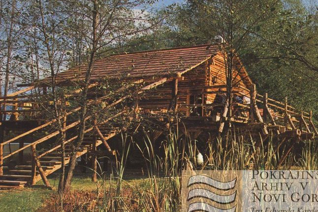. PIkol restaurant, 1980. &copy;From the collection of Regional Archive in Nova Gorica - PANG 667 Zbirke razglednic krajev Nova Gorica Rožna Dolina, No. 3119.