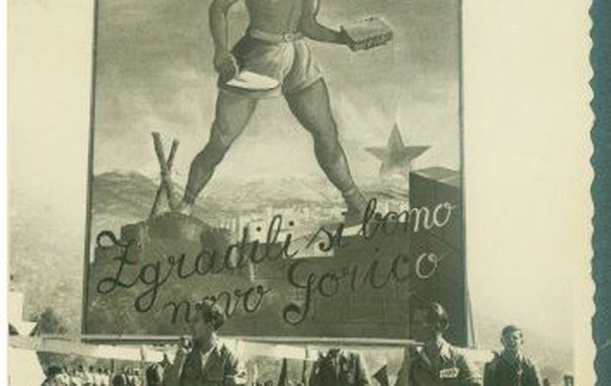 Manifestacija delovnih brigad na Lijaku, foto hrani: Goriški muzej..  